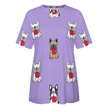 Load image into Gallery viewer, My Biggest Love French Bulldog All Over Print Women&#39;s Cotton T-Shirt - 4 Colors-Apparel-Apparel, French Bulldog, Shirt, T Shirt-8