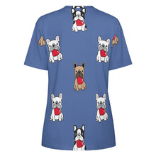 Load image into Gallery viewer, My Biggest Love French Bulldog All Over Print Women&#39;s Cotton T-Shirt - 4 Colors-Apparel-Apparel, French Bulldog, Shirt, T Shirt-9