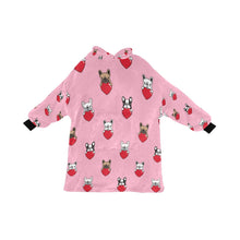 Load image into Gallery viewer, My Biggest Love French Bulldog Blanket Hoodie for Women-Apparel-Apparel, Blankets-LightPink-ONE SIZE-1