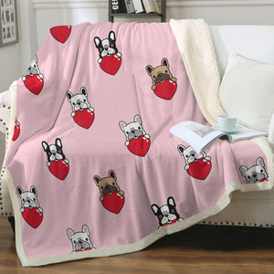 My Biggest Love French Bulldog Soft Warm Fleece Blanket - 4 Colors-Blanket-Blankets, French Bulldog, Home Decor-13