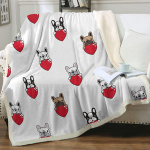 My Biggest Love French Bulldog Soft Warm Fleece Blanket - 4 Colors-Blanket-Blankets, French Bulldog, Home Decor-14