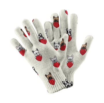 My Biggest Love French Bulldog Touch Screen Gloves White 3 360x