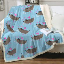 Load image into Gallery viewer, My Black Dachshund My Love Soft Warm Fleece Blanket-Blanket-Blankets, Dachshund, Home Decor-11