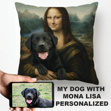 Load image into Gallery viewer, My Black Labrador Retriever with Mona Lisa - Personalized Pillowcase-Home Decor-Black Labrador,Dog Dad Gifts,Dog Memorial Gifts,Dog Mom Gifts,Home Decor,Personalize Artwork,Pillows-1