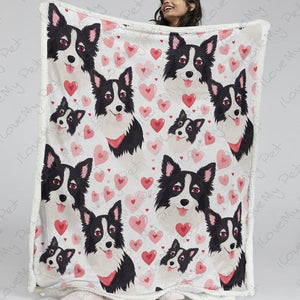 My Border Collie My Love Soft Warm Fleece Blanket-Blanket-Blankets, Border Collie, Home Decor-2