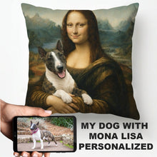 Load image into Gallery viewer, My Bull Terrier with Mona Lisa - Personalized Pillowcase-Home Decor-Dog Dad Gifts,Dog Memorial Gifts,Dog Mom Gifts,Home Decor,Personalize Artwork,Pillows-1