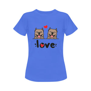 My Champagne American Bully My Biggest Love Women's Cotton T-shirt-Apparel-Apparel, Shirt, T Shirt-3