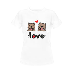 My Champagne American Bully My Biggest Love Women's Cotton T-shirt-Apparel-Apparel, Shirt, T Shirt-4