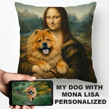Load image into Gallery viewer, My Chow Chow with Mona Lisa - Personalized Pillowcase-Home Decor-Dog Dad Gifts,Dog Memorial Gifts,Dog Mom Gifts,Home Decor,Personalize Artwork,Pillows-1