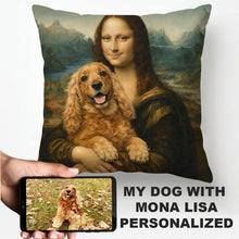 Load image into Gallery viewer, My Cocker Spaniel with Mona Lisa - Personalized Pillowcase-Home Decor-Dog Dad Gifts,Dog Memorial Gifts,Dog Mom Gifts,Home Decor,Personalize Artwork,Pillows-1