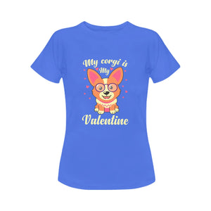 My Corgi is My Valentine Women's Cotton T-Shirt-Apparel-Apparel, Corgi, Shirt, T Shirt-6