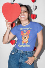 Load image into Gallery viewer, My Corgi is My Valentine Women&#39;s Cotton T-Shirt-Apparel-Apparel, Corgi, Shirt, T Shirt-9