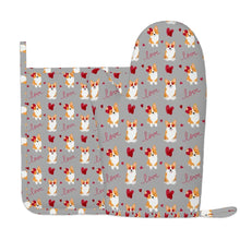 Load image into Gallery viewer, My Corgi My Love Oven Gloves-Kitchen Decor-Parisian Gray-One Size-5