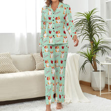 Load image into Gallery viewer, My Corgi My Love Pajamas Set for Women-Pajamas-Apparel, Corgi, Pajamas-11