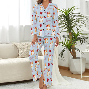 My Corgi My Love Pajamas Set for Women-Pajamas-Apparel, Corgi, Pajamas-6