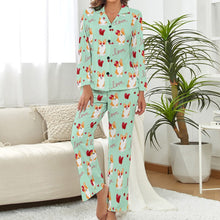 Load image into Gallery viewer, My Corgi My Love Pajamas Set for Women-Pajamas-Apparel, Corgi, Pajamas-7