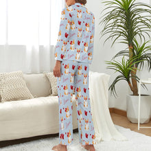 Load image into Gallery viewer, My Corgi My Love Pajamas Set for Women-Pajamas-Apparel, Corgi, Pajamas-S-LightSteelBlue-1