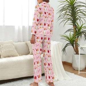 My Corgi My Love Pajamas Set for Women-Pajamas-Apparel, Corgi, Pajamas-S-Pink-3