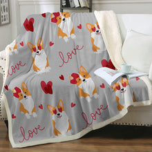 Load image into Gallery viewer, My Corgi My Love Soft Warm Fleece Blanket-Blanket-Blankets, Corgi, Home Decor-8