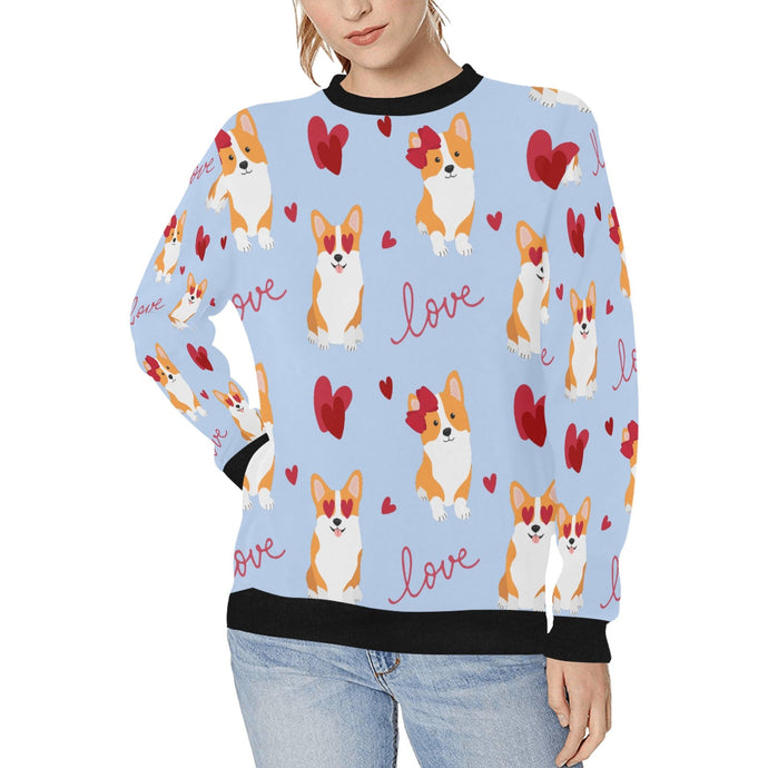 My Corgi My Love Women's Sweatshirt-Apparel-Apparel, Corgi, Sweatshirt-LightSteelBlue-XS-4
