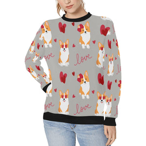 My Corgi My Love Women's Sweatshirt-Apparel-Apparel, Corgi, Sweatshirt-DarkGray-XS-9