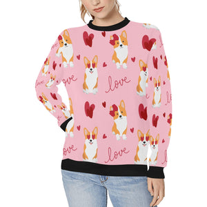 My Corgi My Love Women's Sweatshirt-Apparel-Apparel, Corgi, Sweatshirt-Pink-XS-1