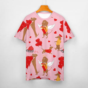 My Dachshund is My Biggest Love All Over Print Women's Cotton T-Shirt - 4 Colors-Apparel-Apparel, Dachshund, Shirt, T Shirt-2