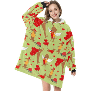 My Dachshund is My Biggest Love Blanket Hoodie for Women-Apparel-Apparel, Blankets-15