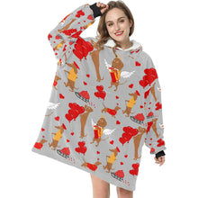 Load image into Gallery viewer, My Dachshund is My Biggest Love Blanket Hoodie for Women-Apparel-Apparel, Blankets-19