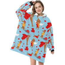 Load image into Gallery viewer, My Dachshund is My Biggest Love Blanket Hoodie for Women-Apparel-Apparel, Blankets-9