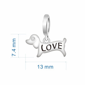 My Dachshund My Love Silver Charm Pendant-Dog Themed Jewellery-Dachshund, Jewellery, Pendant-2