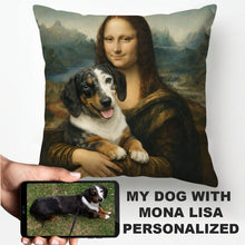 Load image into Gallery viewer, My Dachshund with Mona Lisa - Personalized Pillowcase-Home Decor-Dog Dad Gifts,Dog Memorial Gifts,Dog Mom Gifts,Home Decor,Personalize Artwork,Pillows-1
