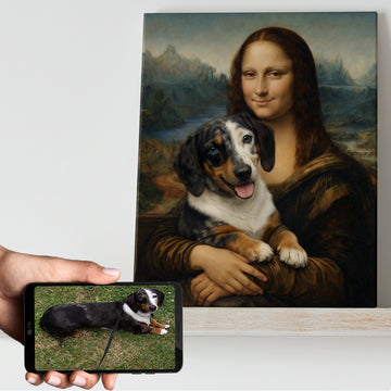 My Dachshund With Mona Lisa Personalized Renaissance Dog Portrait 360x