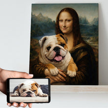 Load image into Gallery viewer, My English Bulldog with Mona Lisa Personalized Renaissance Dog Portrait-Personalized Dog Gifts-Dog Art,Dog Dad Gifts,Dog Mom Gifts,Home Decor,Personalize Artwork,Poster-1
