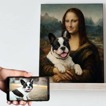 My French Bulldog With Mona Lisa Personalized Renaissance Dog Portrait 360x