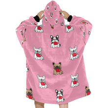 Load image into Gallery viewer, My Frenchie My Heart Blanket Hoodie for Women-Apparel-Apparel, Blankets-4