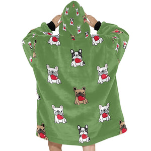My Frenchie My Heart Blanket Hoodie for Women-Apparel-Apparel, Blankets-8