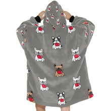 Load image into Gallery viewer, My Frenchie My Heart Blanket Hoodie for Women-Apparel-Apparel, Blankets-12