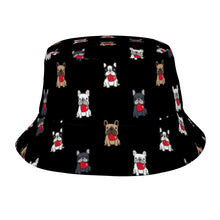 Load image into Gallery viewer, My Frenchie My Heart Bucket Hat-Hats &amp; Caps-Midnight Black-One Size-9
