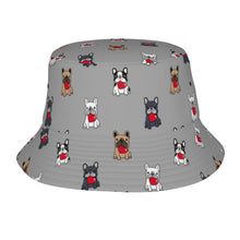 Load image into Gallery viewer, My Frenchie My Heart Bucket Hat-Hats &amp; Caps-Parisian Gray-One Size-1