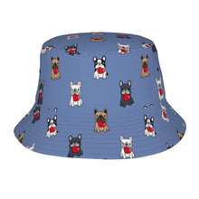 Load image into Gallery viewer, My Frenchie My Heart Bucket Hat-Hats &amp; Caps-Slate Blue-One Size-4