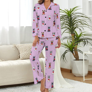 My Frenchie My Heart Pajamas Sets for Women - 4 Colors-Pajamas-Apparel, French Bulldog, Pajamas-11