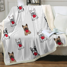 Load image into Gallery viewer, My Frenchie My Heart Soft Warm Fleece Blanket - 4 Colors-Blanket-Blankets, French Bulldog, Home Decor-14