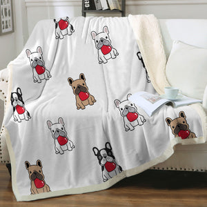 My Frenchie My Heart Soft Warm Fleece Blanket - 4 Colors-Blanket-Blankets, French Bulldog, Home Decor-14