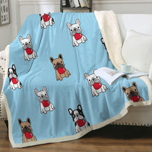 Load image into Gallery viewer, My Frenchie My Heart Soft Warm Fleece Blanket - 4 Colors-Blanket-Blankets, French Bulldog, Home Decor-15