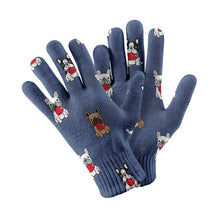 Load image into Gallery viewer, My Frenchie My Heart Touch Screen Gloves-Accessories-Accessories, Dog Dad Gifts, Dog Mom Gifts, French Bulldog, Gloves-Navy-3