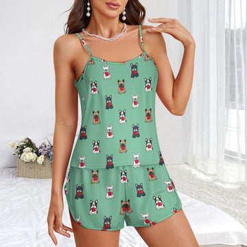 My Frenchie My Heart Womens Cami And Shorts Pajama Set 10 360x