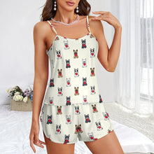 Load image into Gallery viewer, My Frenchie My Heart Women's Cami and Shorts Pajama Set-Apparel-Apparel,Dog Mom Gifts,French Bulldog,Pajamas-4