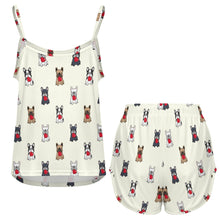 Load image into Gallery viewer, My Frenchie My Heart Women's Cami and Shorts Pajama Set-Apparel-Apparel,Dog Mom Gifts,French Bulldog,Pajamas-7