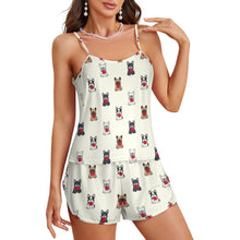 Load image into Gallery viewer, My Frenchie My Heart Women's Cami and Shorts Pajama Set-Apparel-Apparel,Dog Mom Gifts,French Bulldog,Pajamas-23